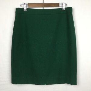 J Crew Factory Pencil Skirt Wool Emerald G…